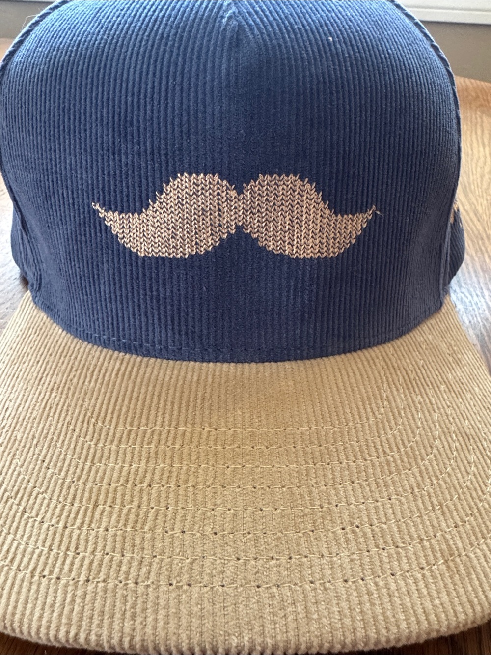 Waggle Corduroy Mustache Snap Back Hat - Picture 3 of 5